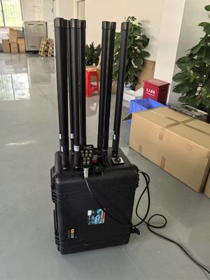 1km multi band Kendaraan ponsel bom drone VHF UHF GPS remote control jammer 20-6000MHz VIP perlindungan