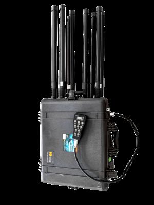 Mobil memasang GPSL1 WIFI VHF UHF drone FPV sinyal jammer peralatan untuk perlindungan keselamatan