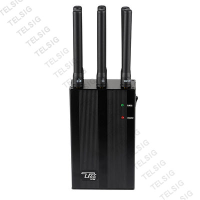 Plastik ABS + Pemblokir Sinyal Sel Aluminium, 6 Antena Wifi Jammer Ponsel